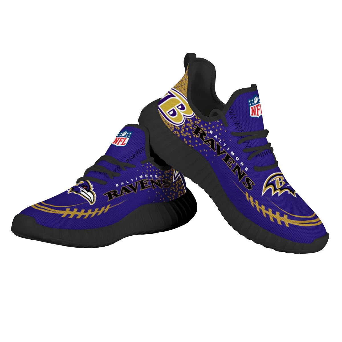 Women's NFL Baltimore Ravens Mesh Knit Sneakers/Shoes 003